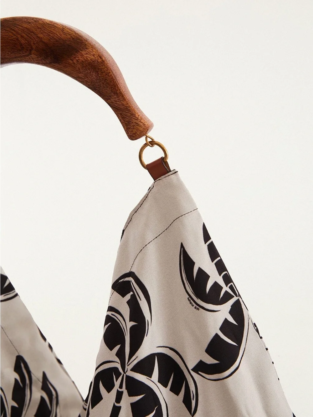 Farm Rio Black And White Palm Trees Scarf Tote Bag